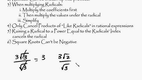 Algebra - Radicals Introduction Part 1 of 2 Intuitive Math Help Square Roots