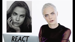 Cara Delevingne reacts to my drawing. Cara Delevingne reacts to my drawing.