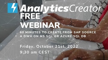 Announcement | 60 Minutes to  create from SAP source  a DWH on  MS SQL or Azure SQL DB