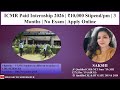 ICMR Paid Internship 2026 🚀 ₹10,000/PM | No Exam | 3 Months | Apply Now! #icmr #research #delhi