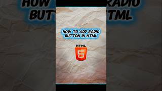 HTML Radio Button Tutorial 🔥 Easy Beginner html#coding#programming#htmltutorial#developer#shorts#yt