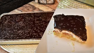 كيكة البسكوت مع الطبقات من الحلويات البارده من غير بيض او فرن Layer biscuit cake without egg