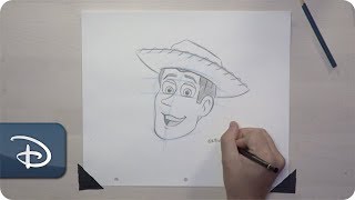 How-To Draw Woody From ‘Toy Story’ at Toy Story Land