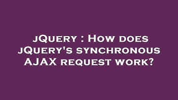 jQuery : How does jQuery