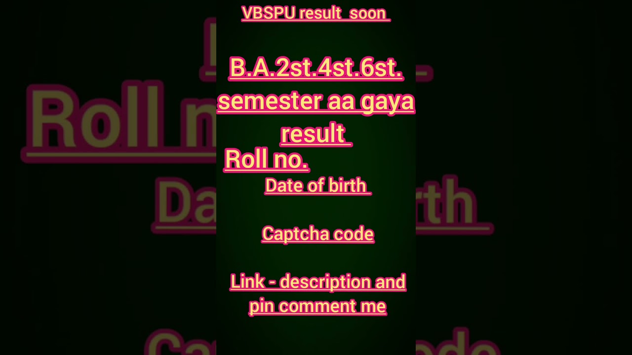 VBSPU B.A.2st.4st.6st semester results 2024 soon 😍