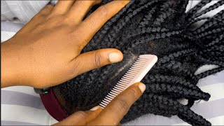 Fast and intense scratching and rubbing on braids. ASMR