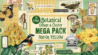 NEW Botanical Yellow Add On Digital  l  Botanical Collage & Cluster Mega Pack Series  l Flip Through