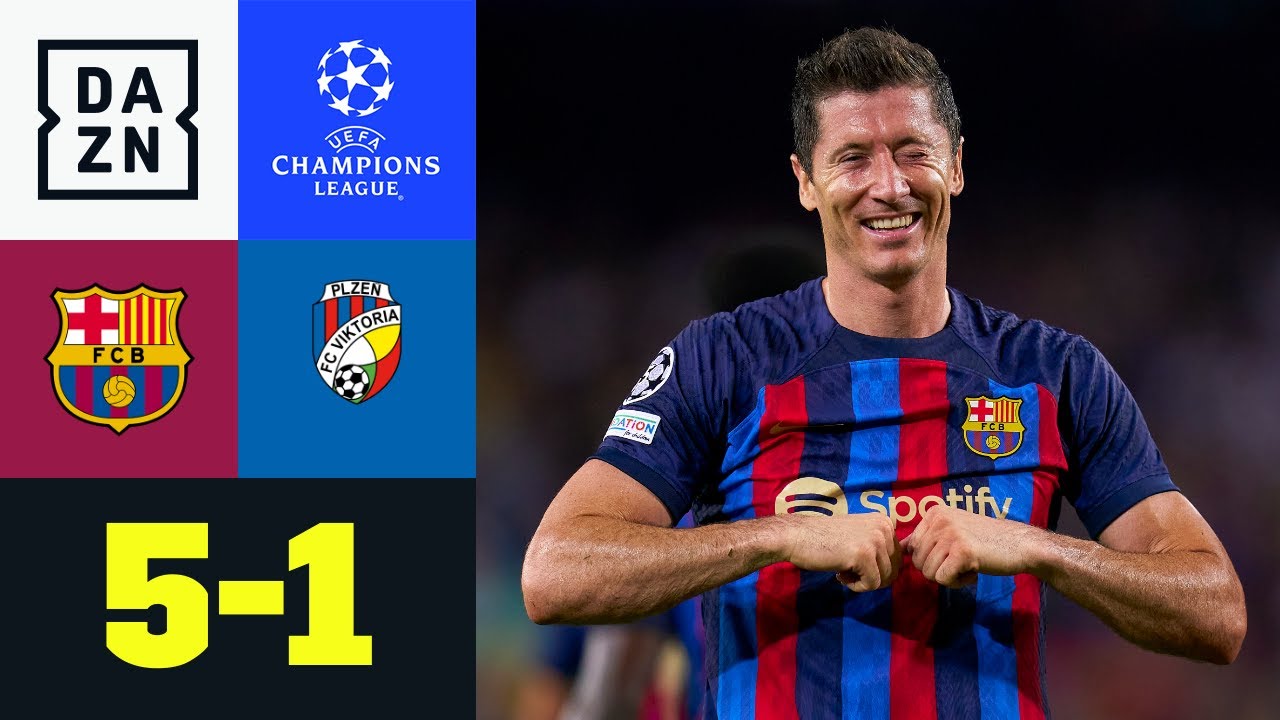 Lewy bei klarem Sieg in Torlaune: FC Barcelona - Viktoria Pilsen 5:1 | UEFA Champions League | DAZN