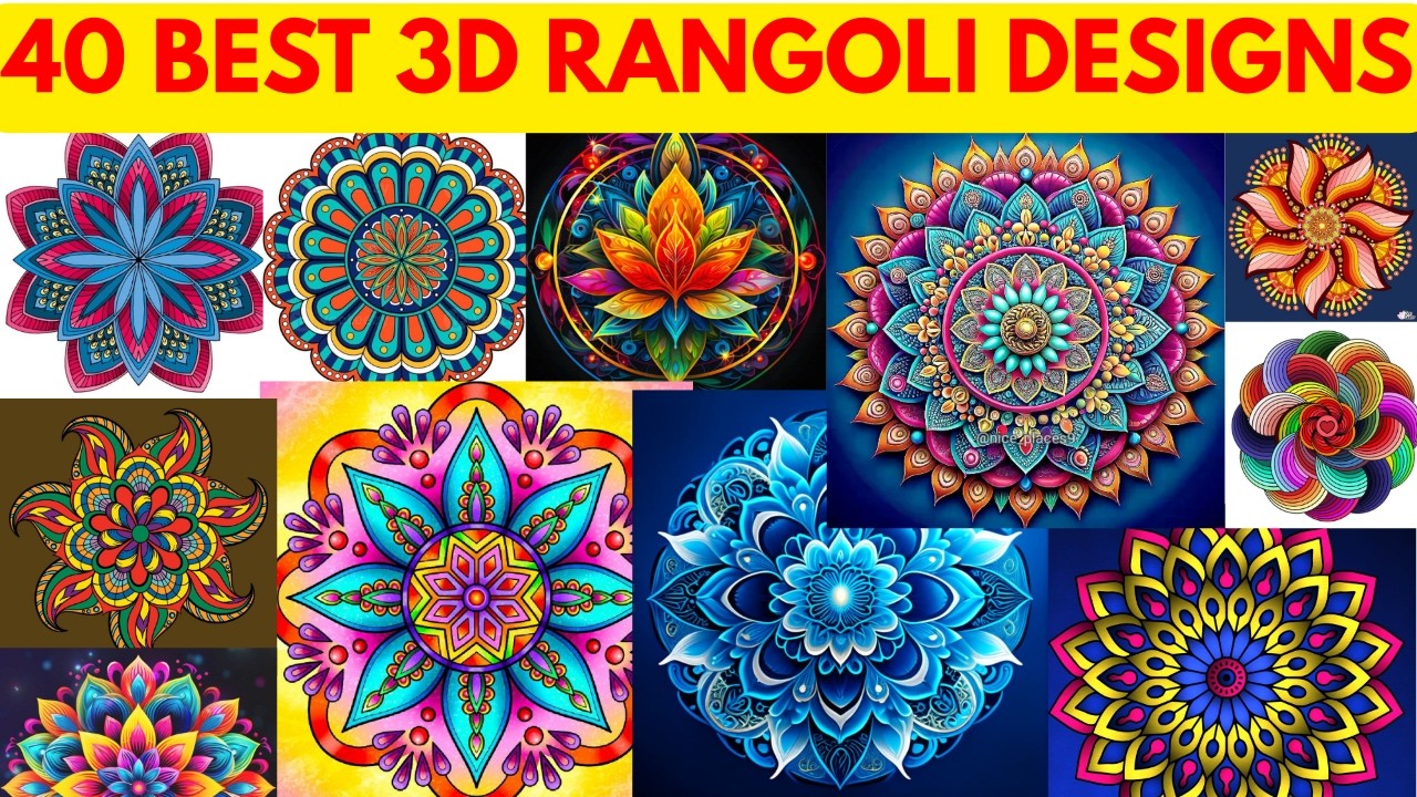 Top 40 3D Rangoli Designs | Easy & Beautiful Rangoli for Festivals