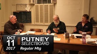 Putney Selectboard Mtg 10/11/17