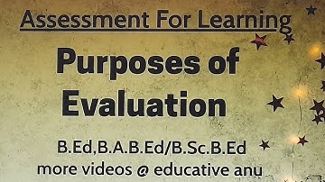 evaluation ll purposes(ਉਦੇਸ਼) ll assessment for learning ll B.Ed, B.A.B.Ed#educativeanu