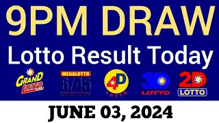 Lotto Result Today 9pm Draw June 3, 2024 Swertres Ez2 PCSO Live Result