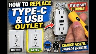 DIY How to Install a New Wall Electrical Outlet Tutorial USB and Type C Charger Plug Ins