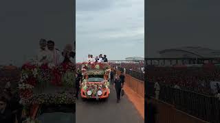 Dhimsa dance welcomes PM Modi at Bhogapuram airport | 13,000 students perform