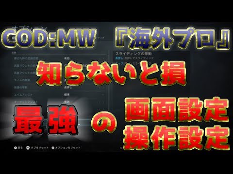 〖COD:MW〗海外プロの操作設定と画面設定を紹介します！
