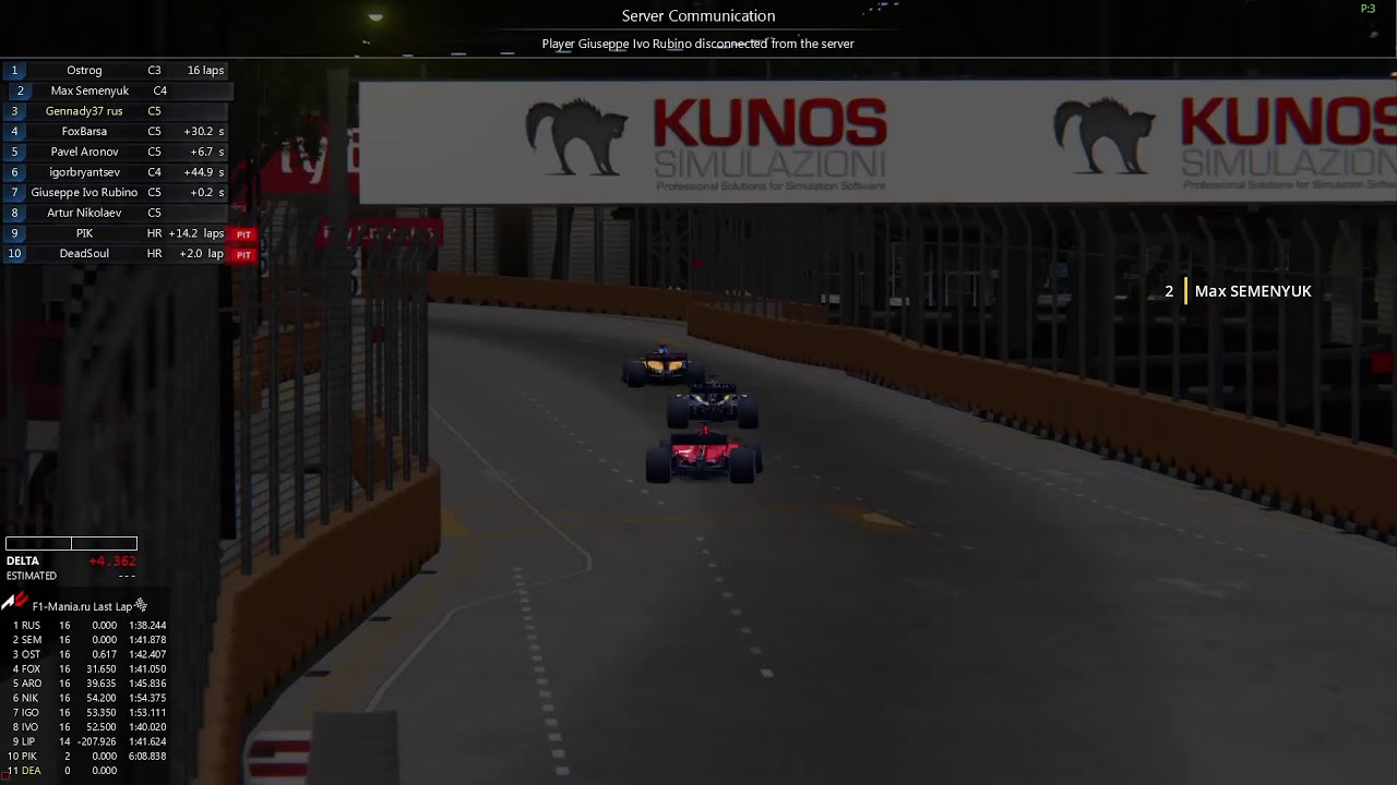 ACF1 Mania 2020 / Assetto Corsa/ Singpapore 2020/ F1 Sprint League