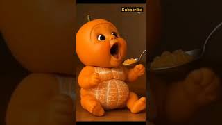 🍊Baby Orange Eating Cartoon Face | Cute &amp; Viral Shorts