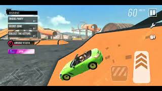 green car driving car stunt race game gameplay