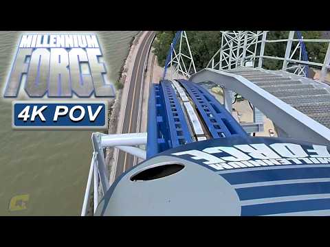 Millennium Force (4K Front Seat POV)- Cedar Point, Sandusky, OH