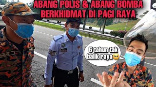 Abang Polis & Abang Bomba Bersatu Di Pagi Rayaucapan Raya Abang Bombakhidmat Khas Tumpahan Minyak