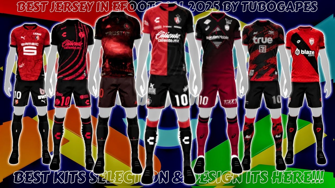 New Kits! Top Black Red Kits In eFootball 2025 Mobile - YouTube