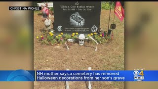 Mother Says Cemetery Removed Halloween Decorations From Sons Grave