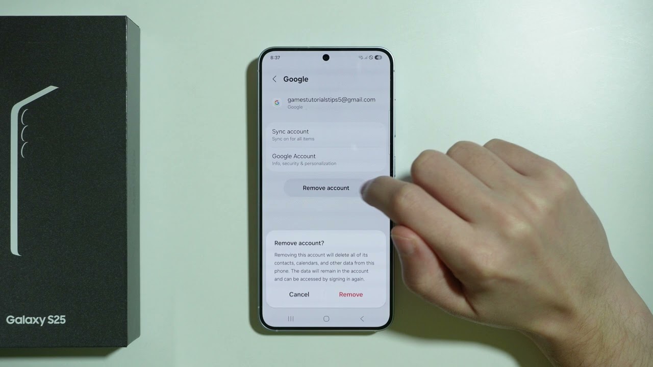 Samsung Galaxy S25: How to Remove Google Account (Sing