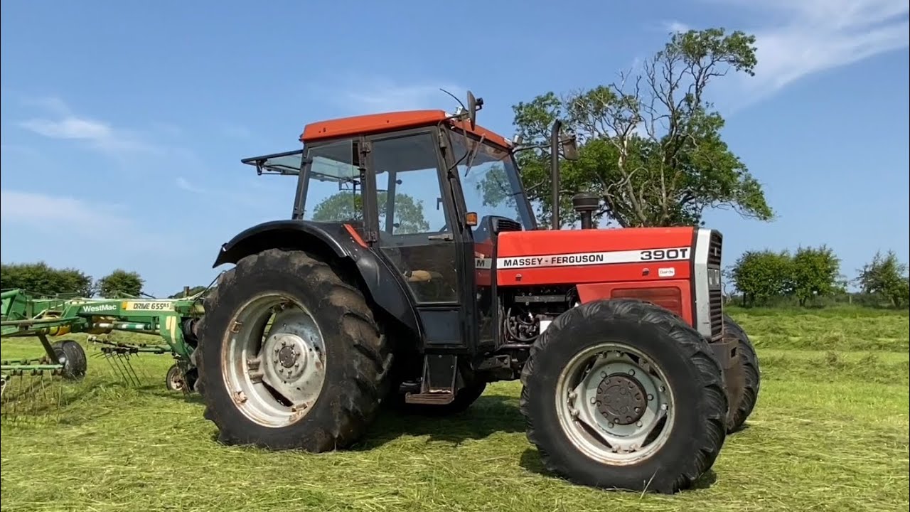 Cumbrian Silage ‘25 Five MFs from a classic 148 to a modern 5S.145 rake, bale, cart, wrap 1st crop.