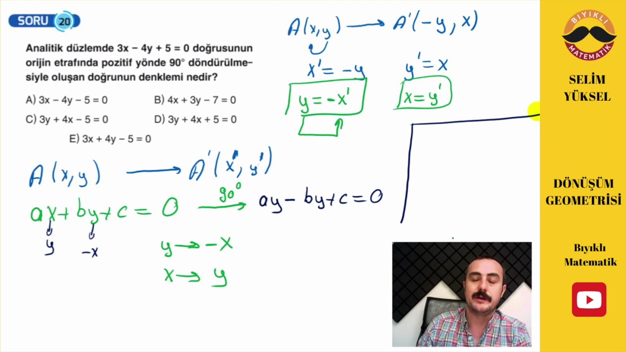 Dönüşümler Geometrisi 3 DÖNME DÖNÜŞÜMÜ II (Yeni Tarzda Anlatım ve Yeni Nesil Sorular PDF Ekli)