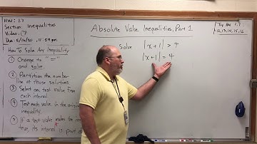 HW 1.7 Inequalities (7) – Absolute Value  Inequalities, Part 1