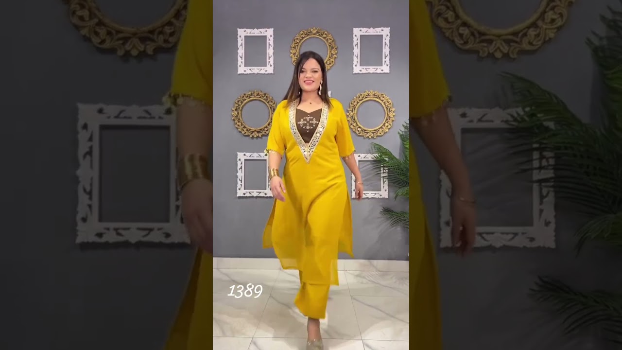 Georgette 3 Piece Dress with Foil Mirror Hand work design 🌸 || 