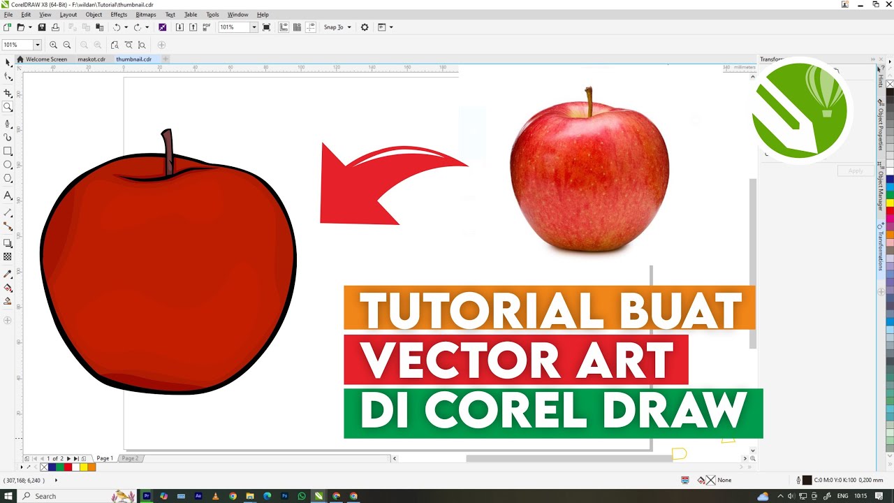 Tutorial Pemula Corel Draw : Vector Art - YouTube