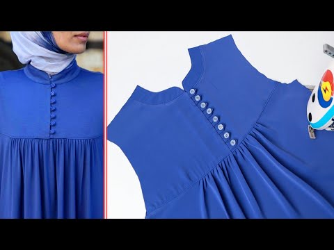 ✅️ Basic Ways to Cut And Sew a Women Collar Design With Ruffles And Buttons 🌺 Sewing Tips and Tricks
