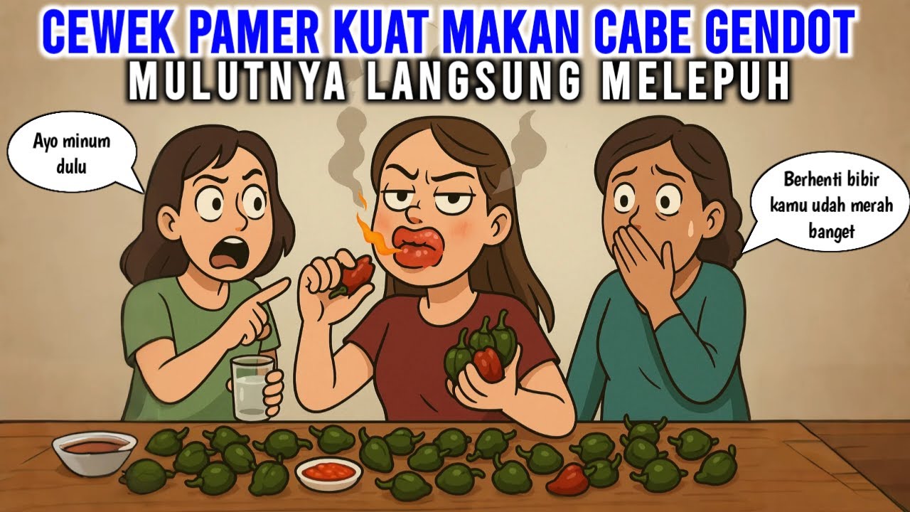 CEWEK PAMER KUAT MAKAN CABE GENDOT! MULUTNYA LANGSUNG MELEPUH | ANIMASI AZAB