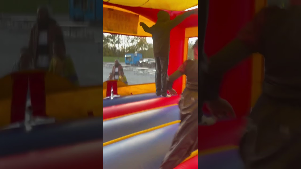 Flipping everywhere in the bounce house 🤣🤣🤣