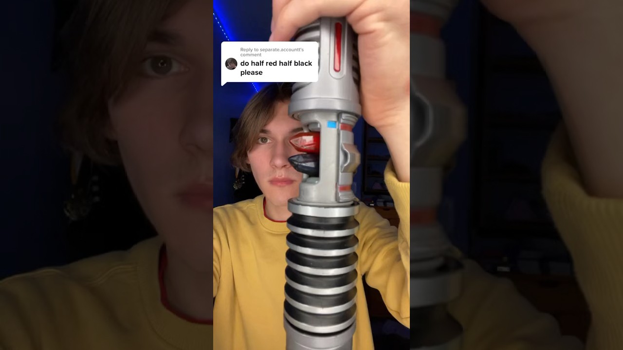 Red And Black Kyber Crystals In The Lightsaber