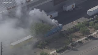Crews tackle chemical fire at Amazon warehouse in Phoenix