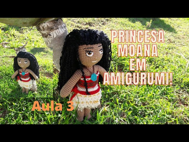 Boneca Moana 35cm Em Crochê/amigurumi.