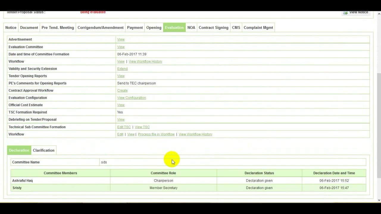 2.10.4 PE User : Tender Evaluation : Technical sub Committee