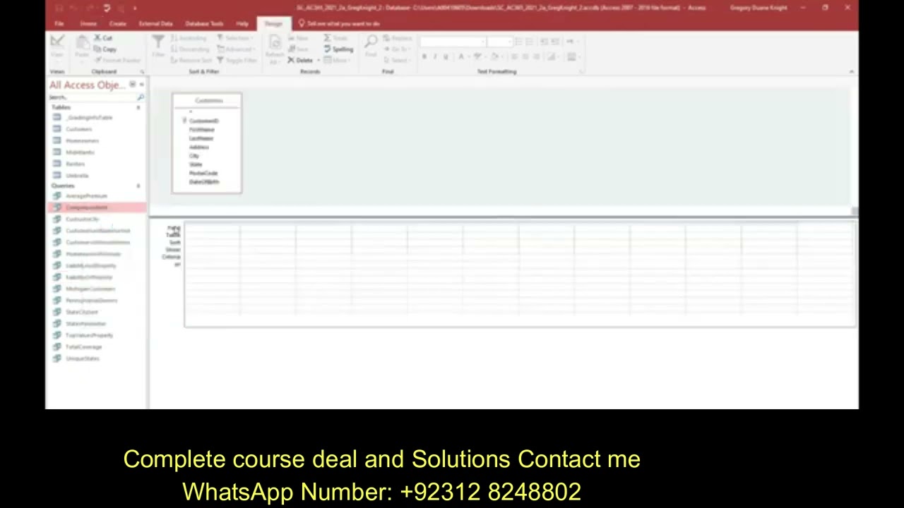 Access Module 2 SAM Project 1a | Personal Insurance, Inc | Shelly Cashman Access 365/2021 | CENGAGE