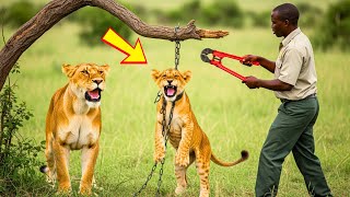 Poachers Chained a Lion Cub to Lure Its Mother – Then Rangers Arrived | Wild Rescue Stories