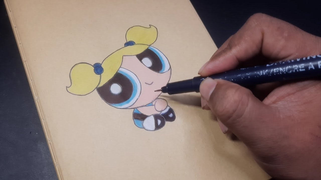 How to Draw Bubbles from The Powerpuff Girls - Easy Cartoon Drawing Tutorial
