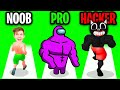 NOOB vs PRO vs HACKER In MUSCLE RUSH! (AMONG US & CARTOON CAT MAX LEVEL SKINS UNLOCKED!)