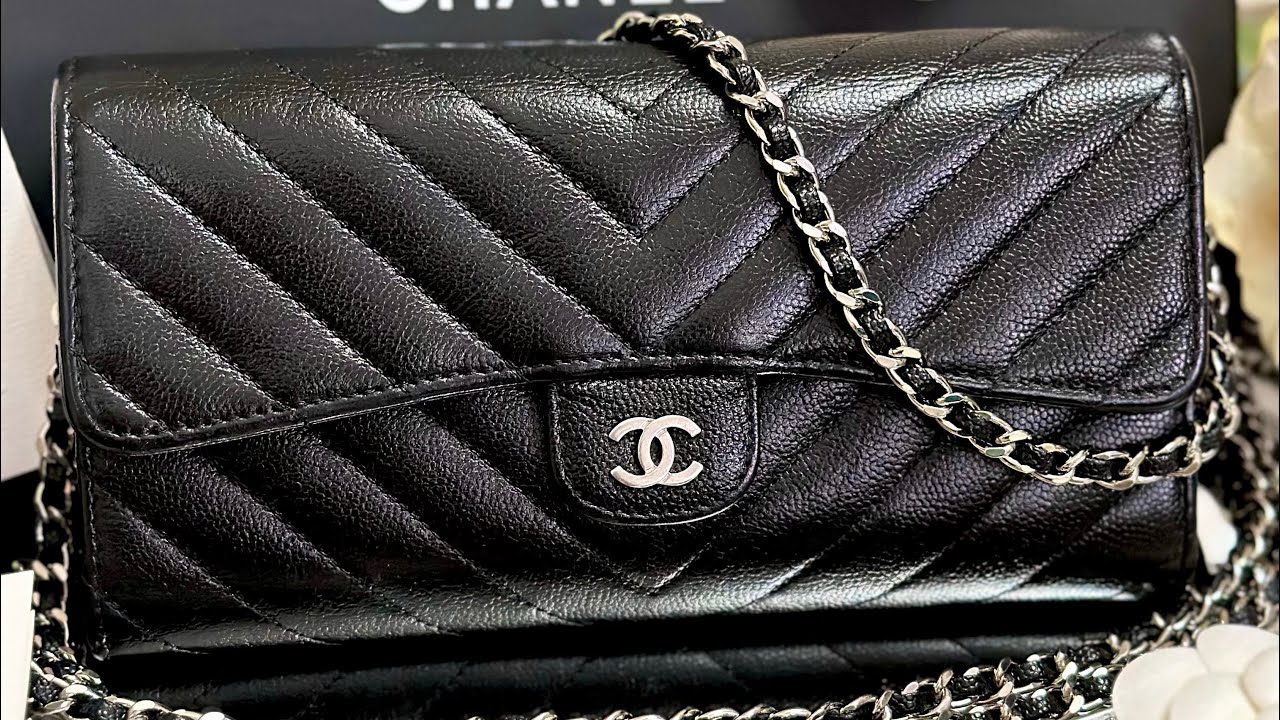 Authentic Chanel Classic Chevron Flap Wallet with WOC converter