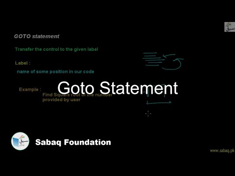 GOTO statement, Computer Science Lecture | Sabaq.pk