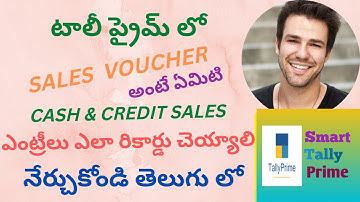 28. What is Sales Voucher & how to Record  Sales in it  in Tally Prime in  TELUGU  || STP