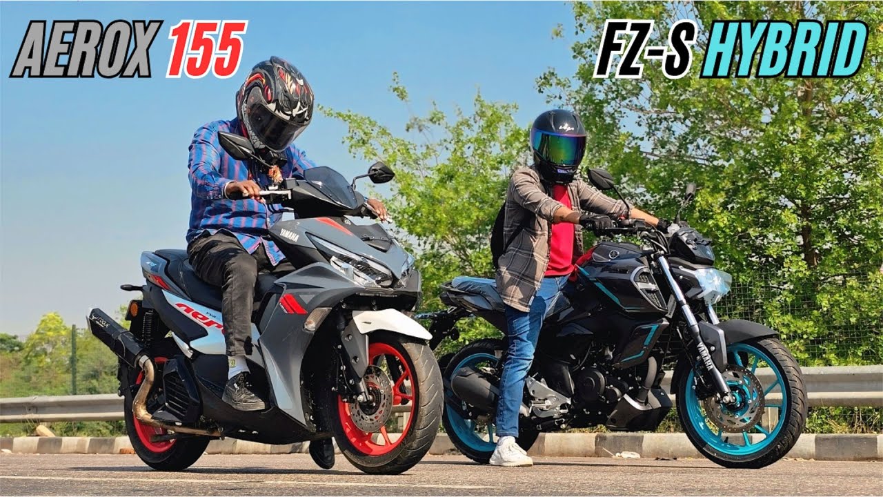 YAMAHA FZ-S V5 HYBRID vs YAMAHA AEROX 155 DRAG RACE🔥 | SCOOTER vs BIKE KI RACE😱