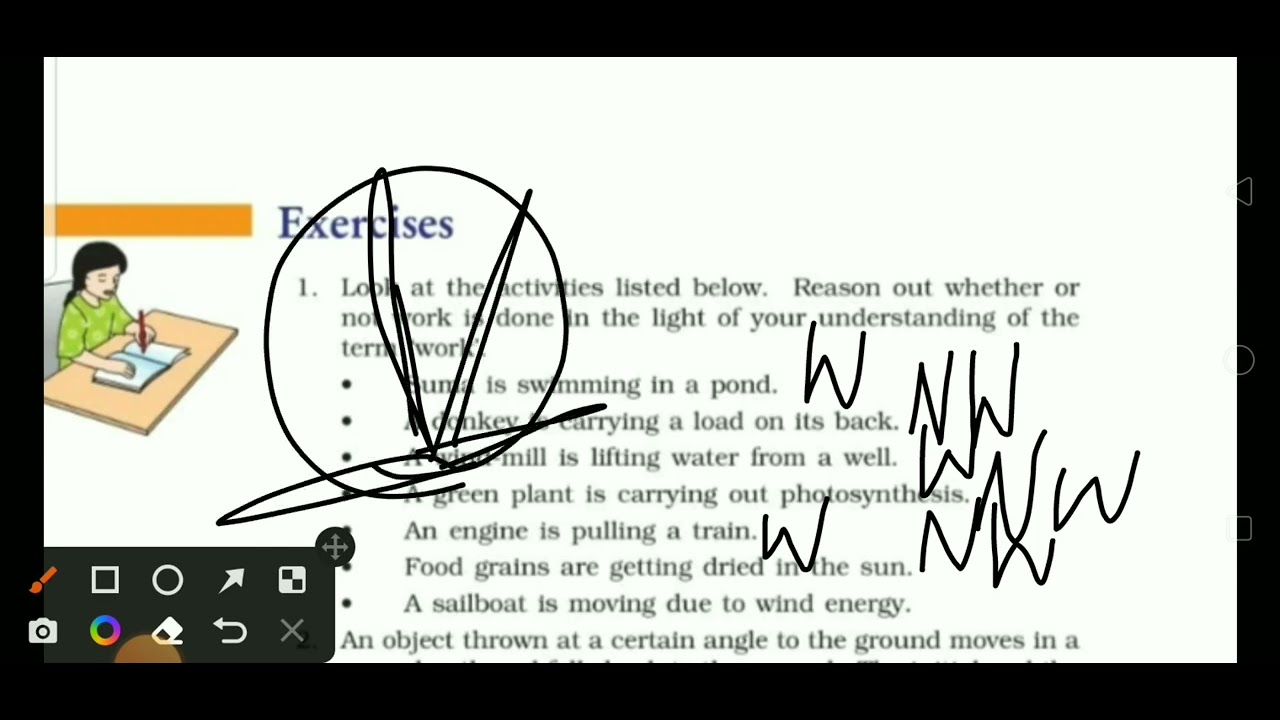 NCERT Solution Chapter Work and energy Class 9th Physics Q 1 and 2 ...