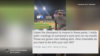 Royals pitcher Amir Garrett tosses water on White Sox fan at U.S. Cellular Field