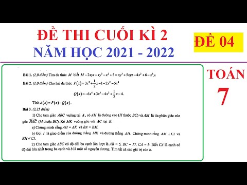 Video ĐỀ 04 - TOÁN 7 - ĐỀ THI CUỐI HỌC KÌ 2 TOÁN 7 NĂM HỌC... - YouTube